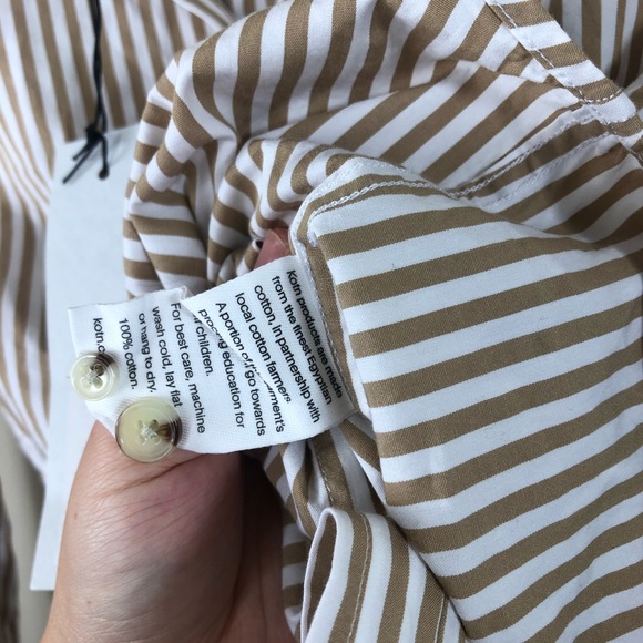 KOTN White Gold Striped collared shirt size US 4 - Picture 7 of 11